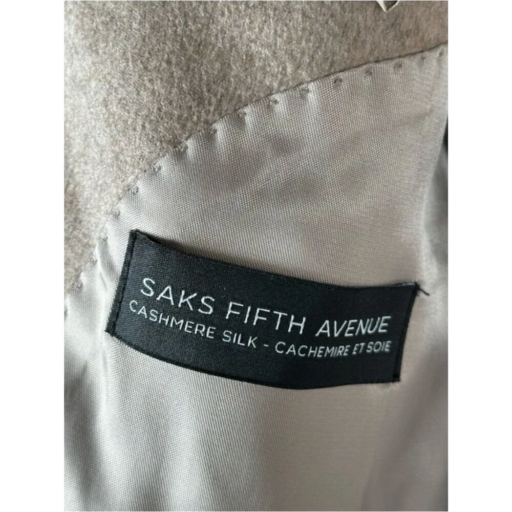 Saks Fifth Avenue Black Tan Cashmere Silk Sport Coat Formal Blazer Men’s 40R